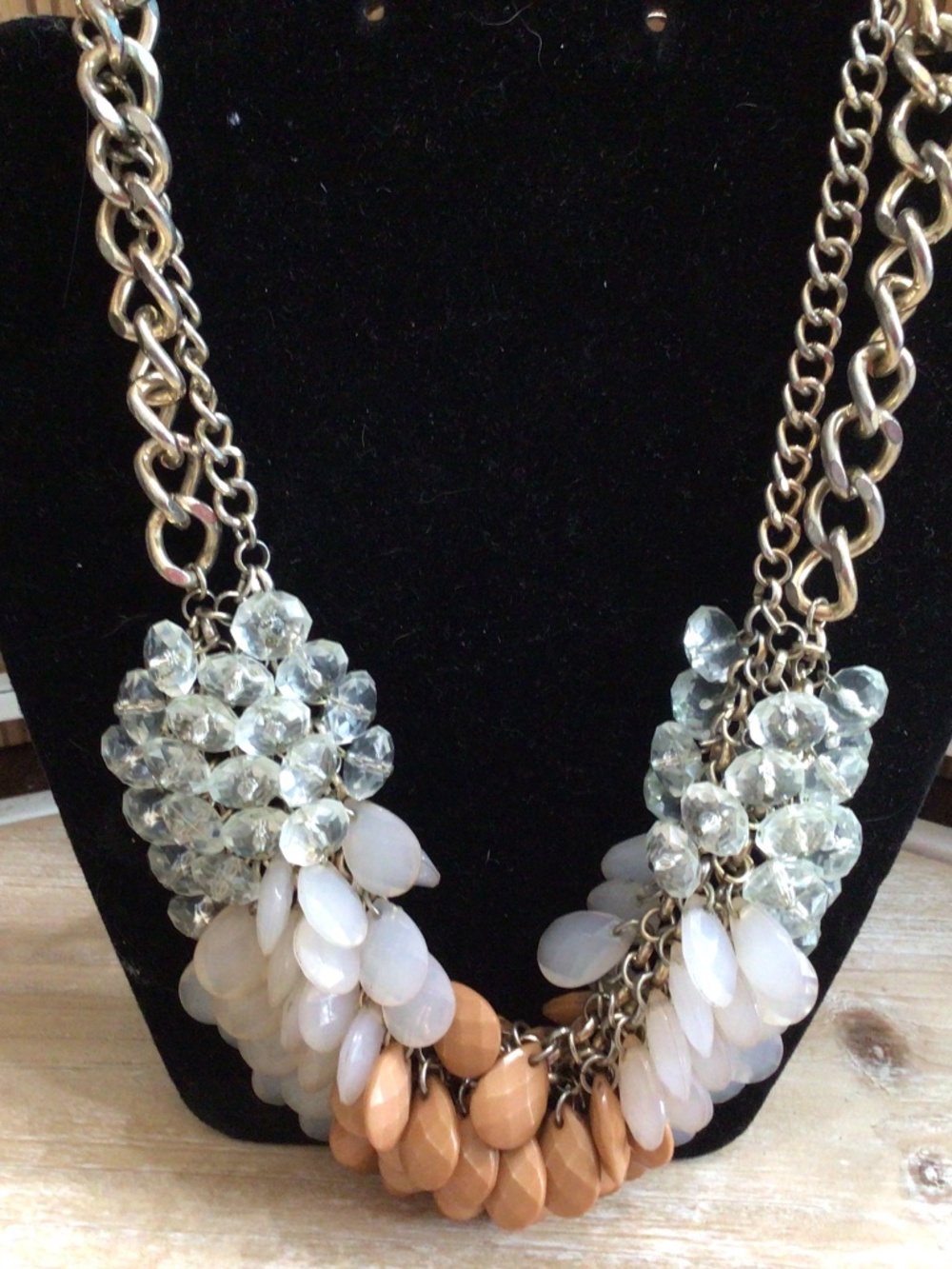 Beautiful double tier statement necklace. Great shape.